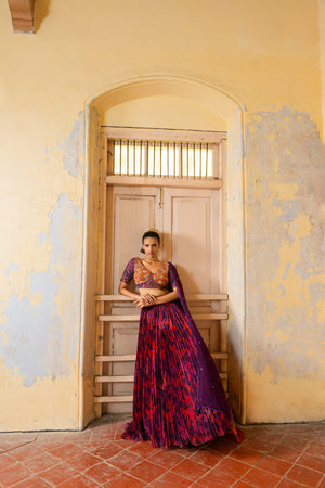 Crimson Bloom Lehenga - S image