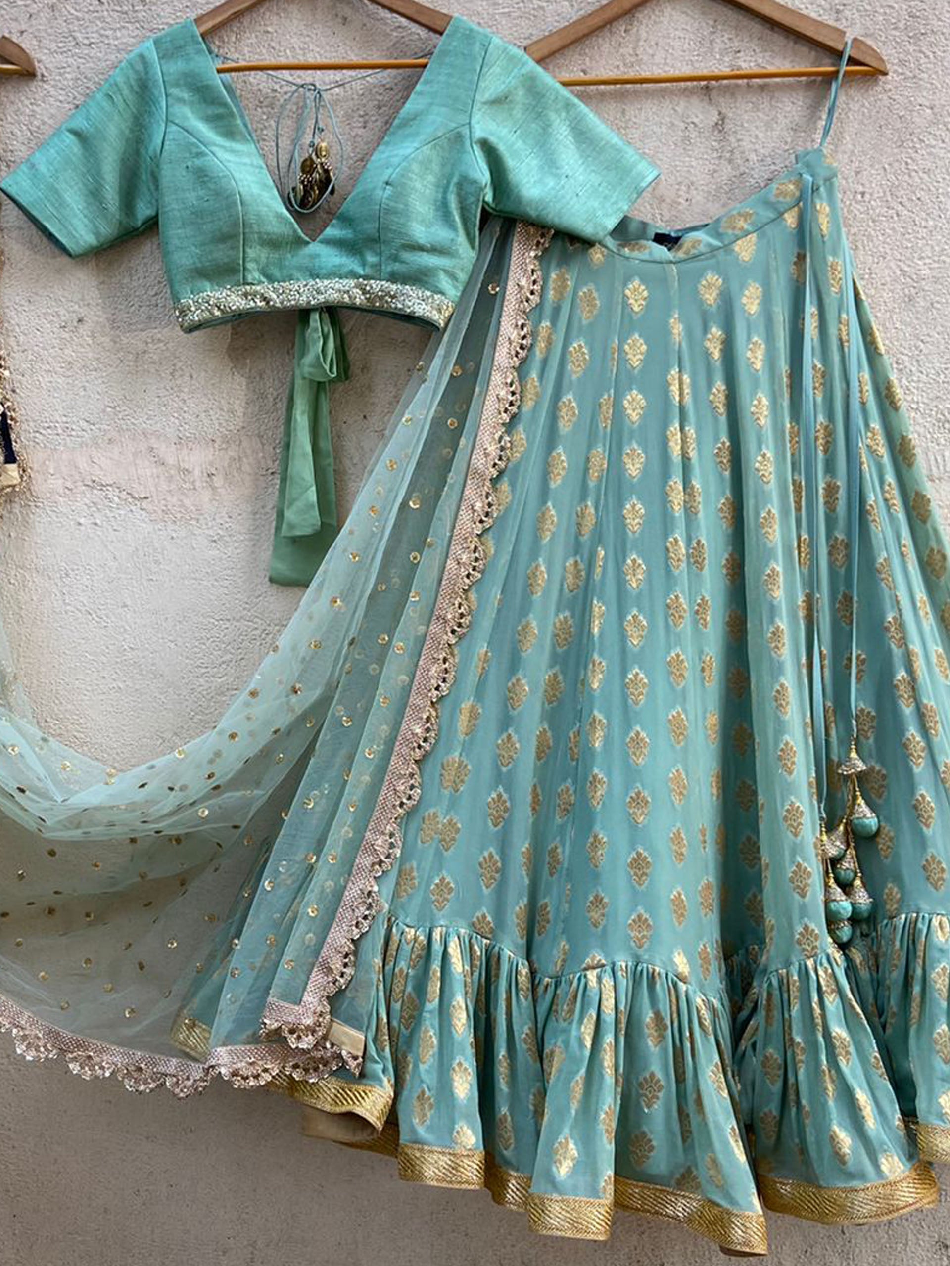 Ocean Green Lehenga Set image 4