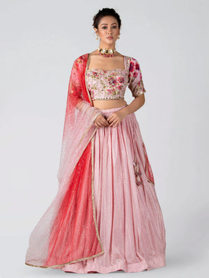 Light Pink Ombre Lehenga Set image 0