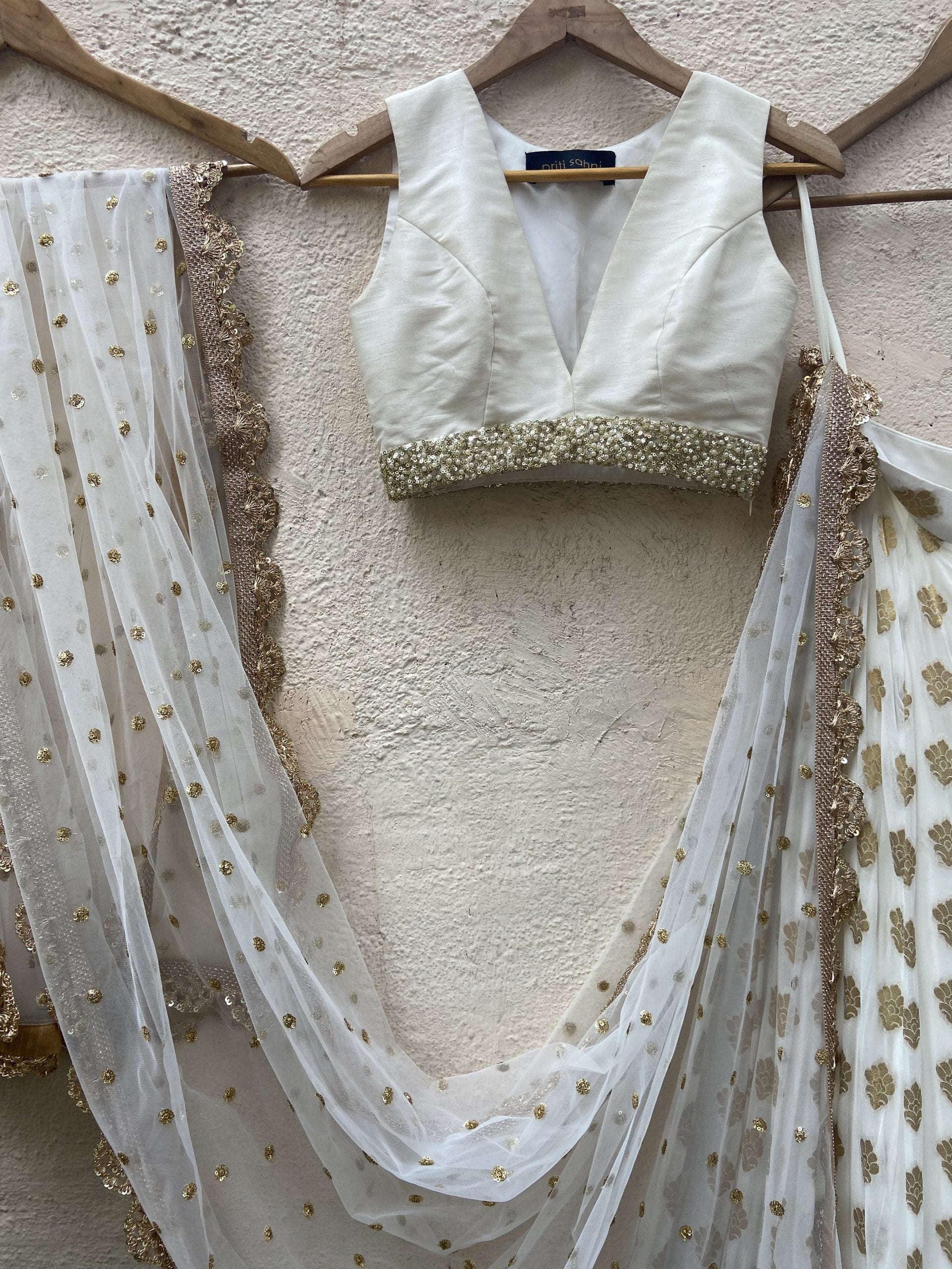 Ivory Ruffle Lehenga Set image 2