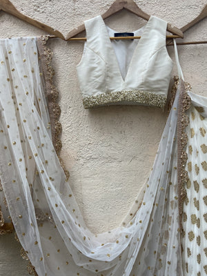 Ivory Ruffle Lehenga Set image 2