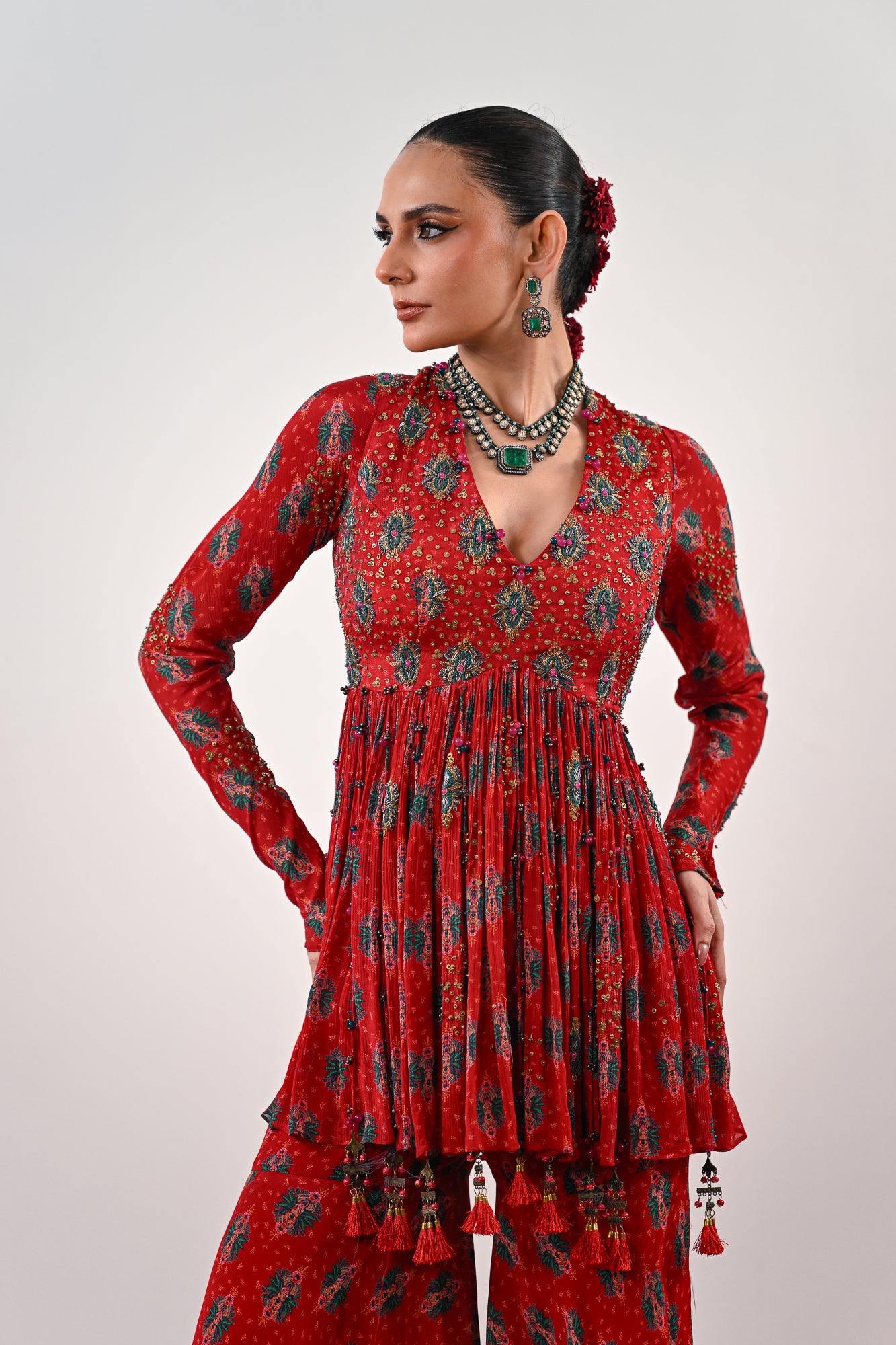 SCARLET ANARKALI SET image 3