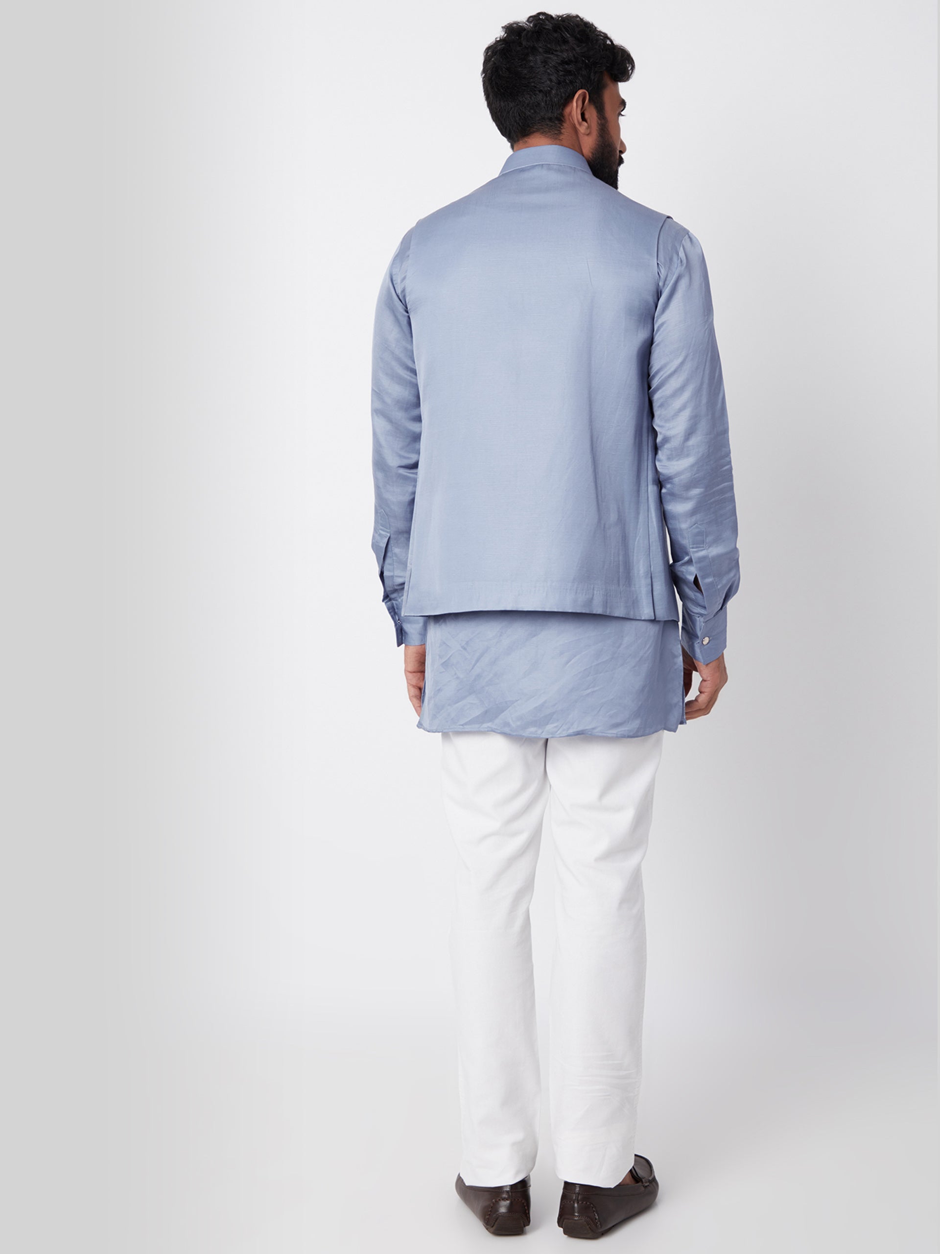 Sky Blue Bundi Jacket Set image 2