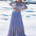 Lavender Floral Cape Lehenga Set image 0