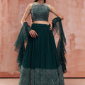 Bottle Green Pearl Lehenga Set image 0