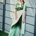 Green Ombre Pant Saree image 0