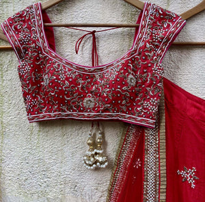 Bridal Lehenga Set With Ombre Dupatta image 1