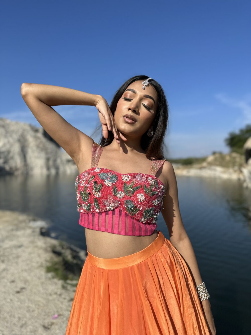 Ombre Orange Skirt with Corset image 1