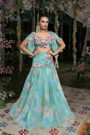 Tropical Tanna Skirt and Cape set - M image