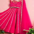 Hot Pink Mirror Sharara Set image 0