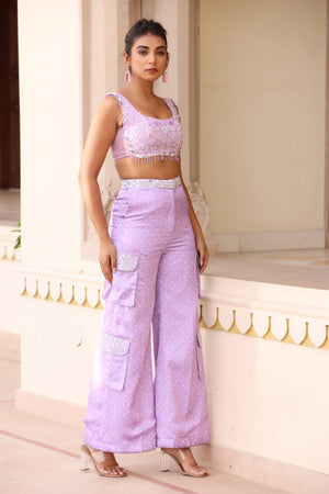 Bandani Cargo Pant with Embroidered Blouse - Custom image