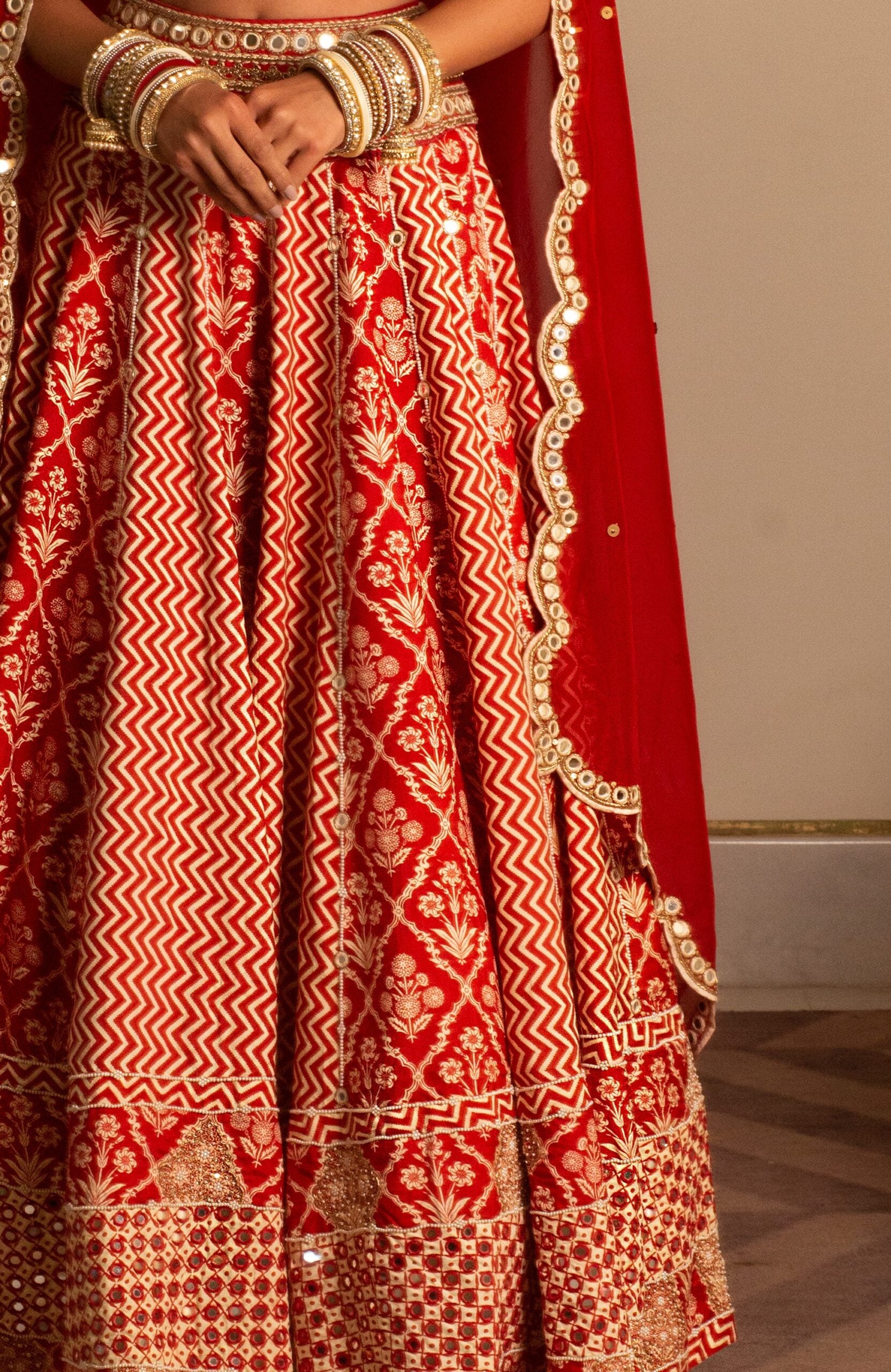 Rustic Red Bridal Lehenga Set image 8