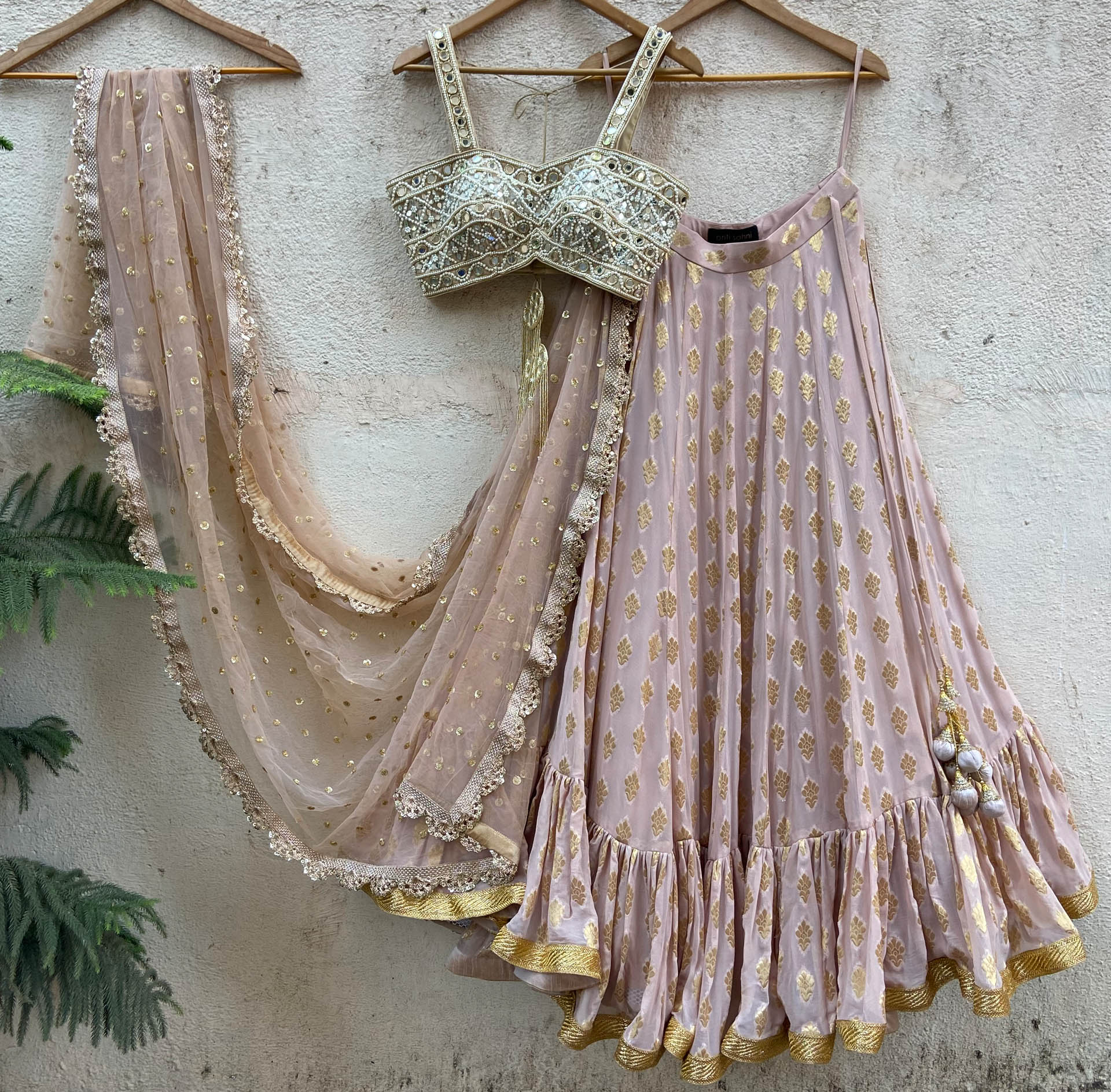 Nude Butti Mirror Lehenga Set image 0