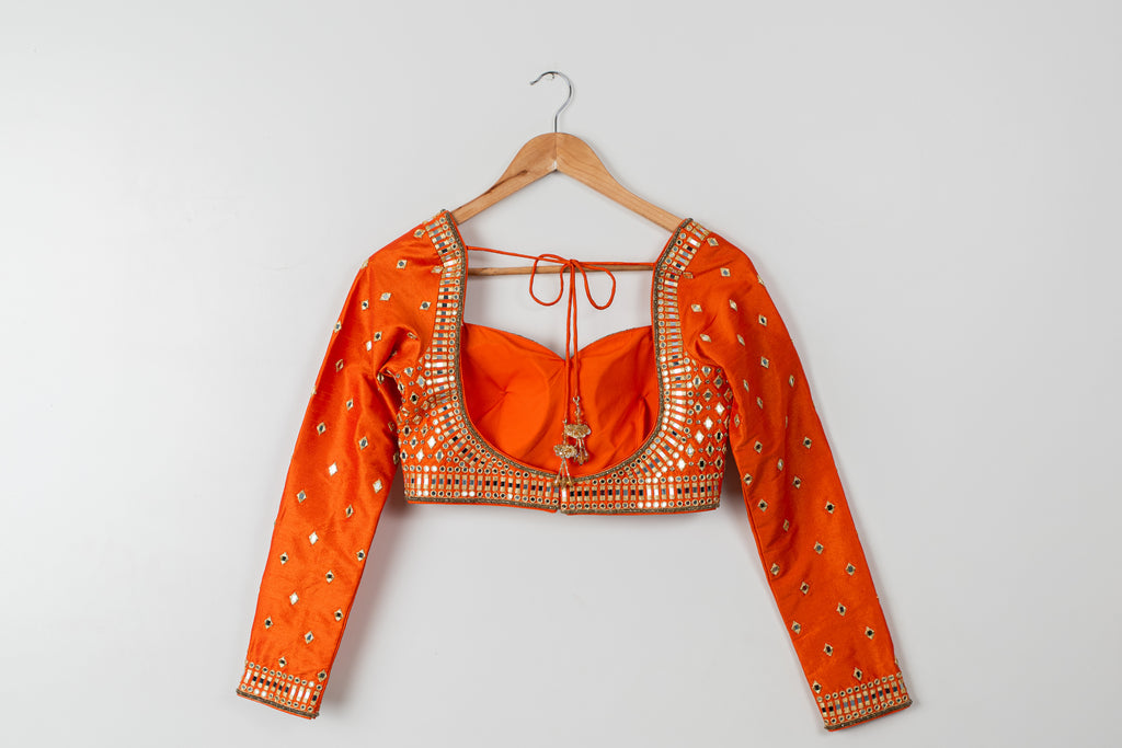 Persimmon Mirror Lehenga Set image 1