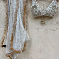Ivory Mirror Saree Set image 0