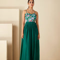 Emerald Elegance Pleated Dress image 0