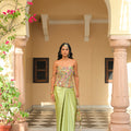 Olive Bloom Corset Paired with Throw Milano Skirt