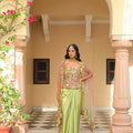 Olive Bloom Corset Paired with Throw Milano Skirt and Cape