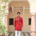 Scarlet Bloom Kurta Paired with Straight Pants