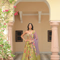Olive Bloom Lehengas Paired with Corset and Dupatta