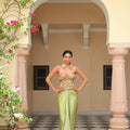 Olive Bloom Corset with Satin Skirt