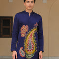 Patch Paisley Embroidered Zip Kurta Pant Set