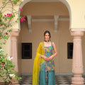 Iris Mist Kurta With Kali Pant and Dupatta