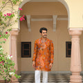 Amber Bloom V Neck Kurta Paired With. Straight Pants