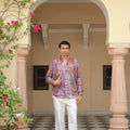Violet Bloom Highlighted Bomber Jacket with Violet Shirt Pant Set