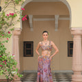 Violet Bloom Fish Tail Saree with Tassel Palla and Corset Blouse