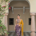 Violet Bloom Halter Blouse and Saree
