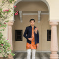 Amber Kurta Paired with Patch Achkan Set