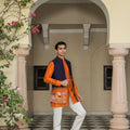Shaded Applique Half Jacket Paired With. Pin Tuck Kurta Pant Set