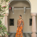 Amber Bloom Corset and Tassle Saree
