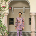 Violet Bloom Kurta with Straight Pant Set