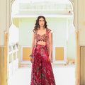 Long Side Panel Pink Embroidered Kurta Paired With Printed Pants