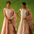 Ivory And Baby Pink Reversable Anarkali Set