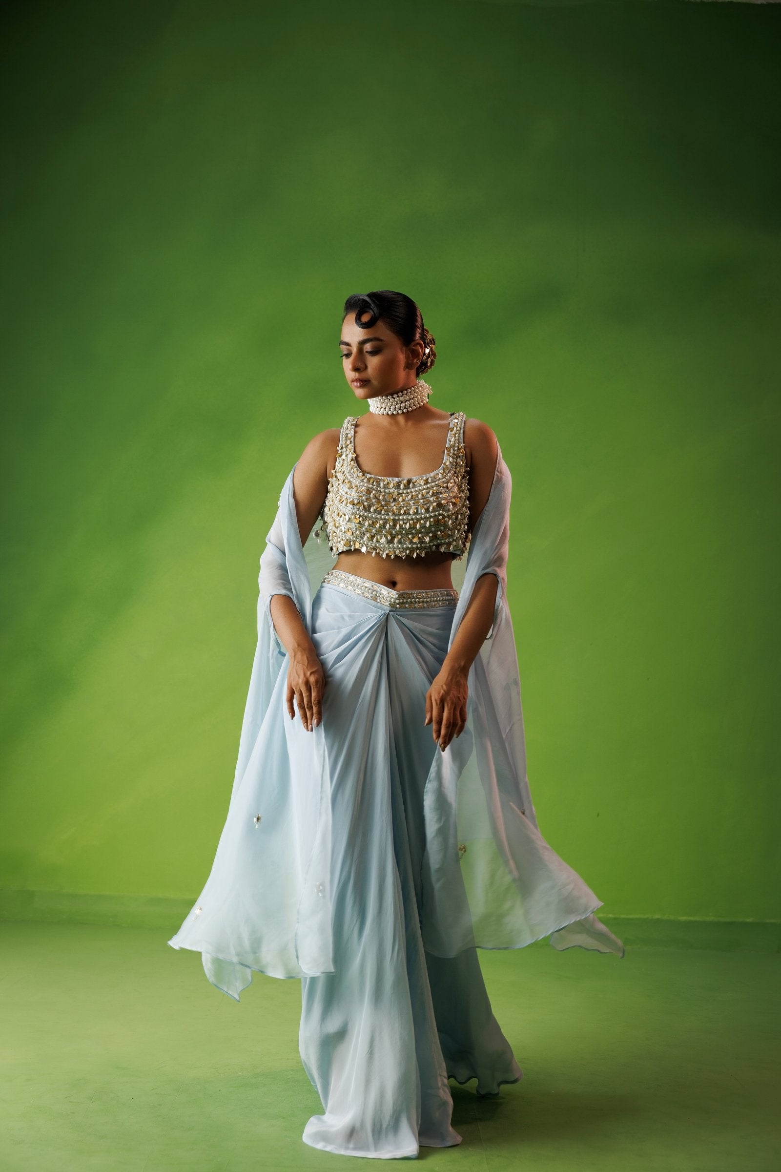 Powder Blue Drop Bliss Cape Set – East Boutique