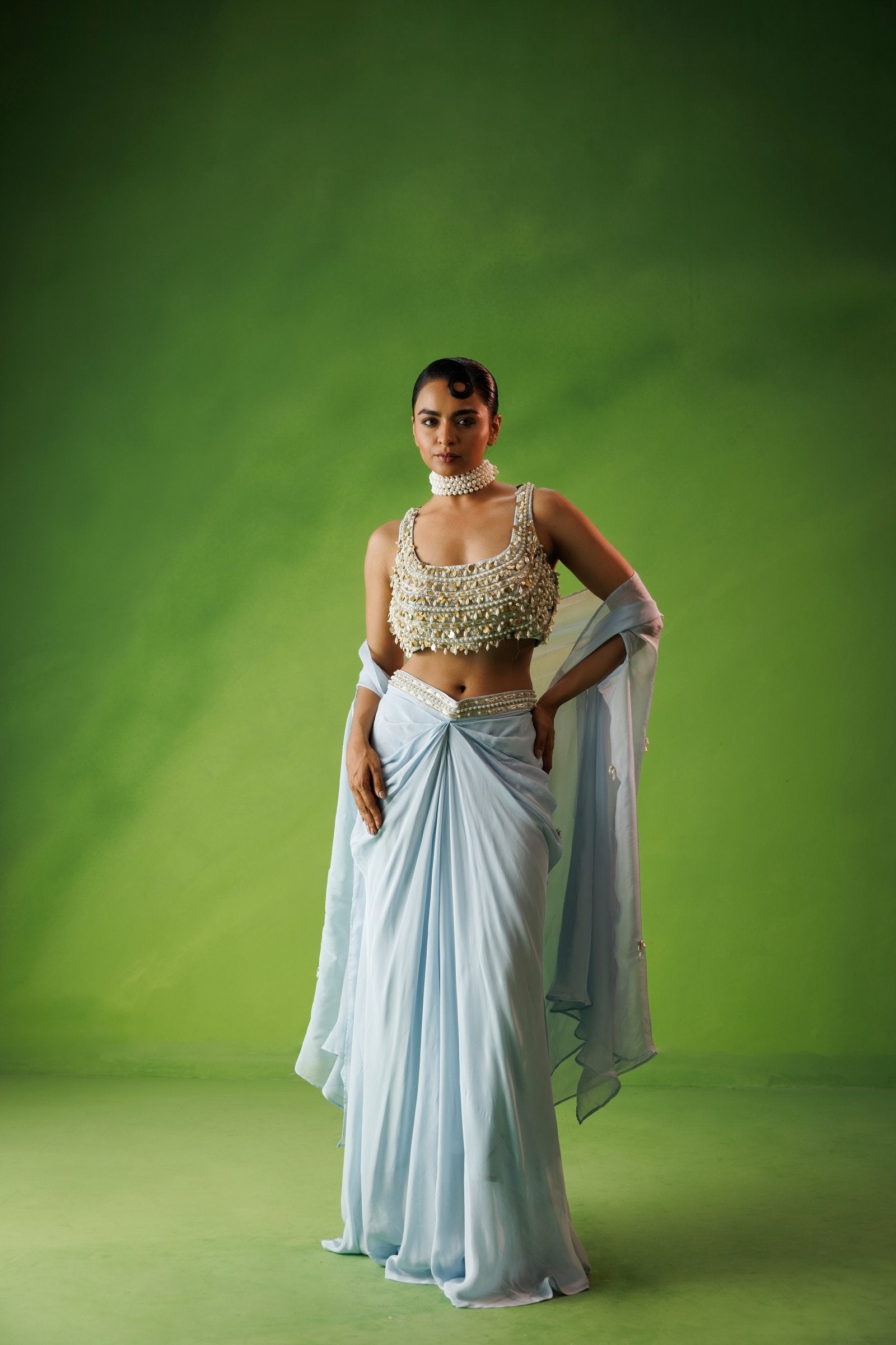 Powder Blue Drop Bliss Cape Set – East Boutique
