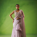 Lavender Ruffle Saree Set