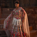 Mint Green Embroidered Heavy Lehenga Set image 0