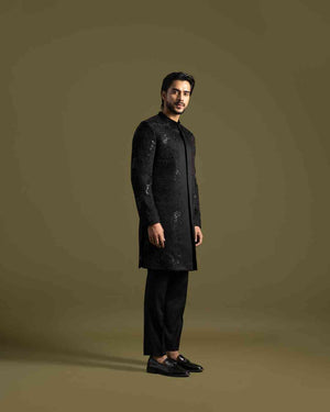 Black Achkan Set image 3