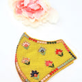 Yellow Floral Embroidered Mask image 0