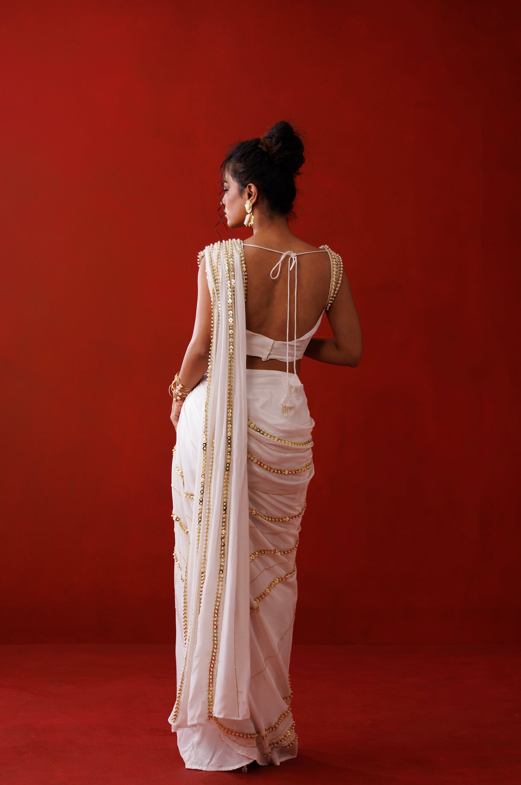 Ivory Slit Saree image 2