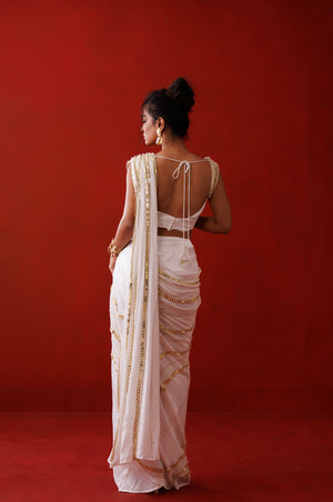 Ivory Slit Saree image 2