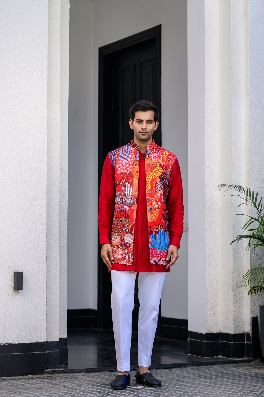 Dawn Highlighted Half Jacket Paidwan With Pants image 3