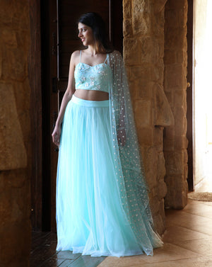 Mint Green Bustier with Tulle Skirt image 3