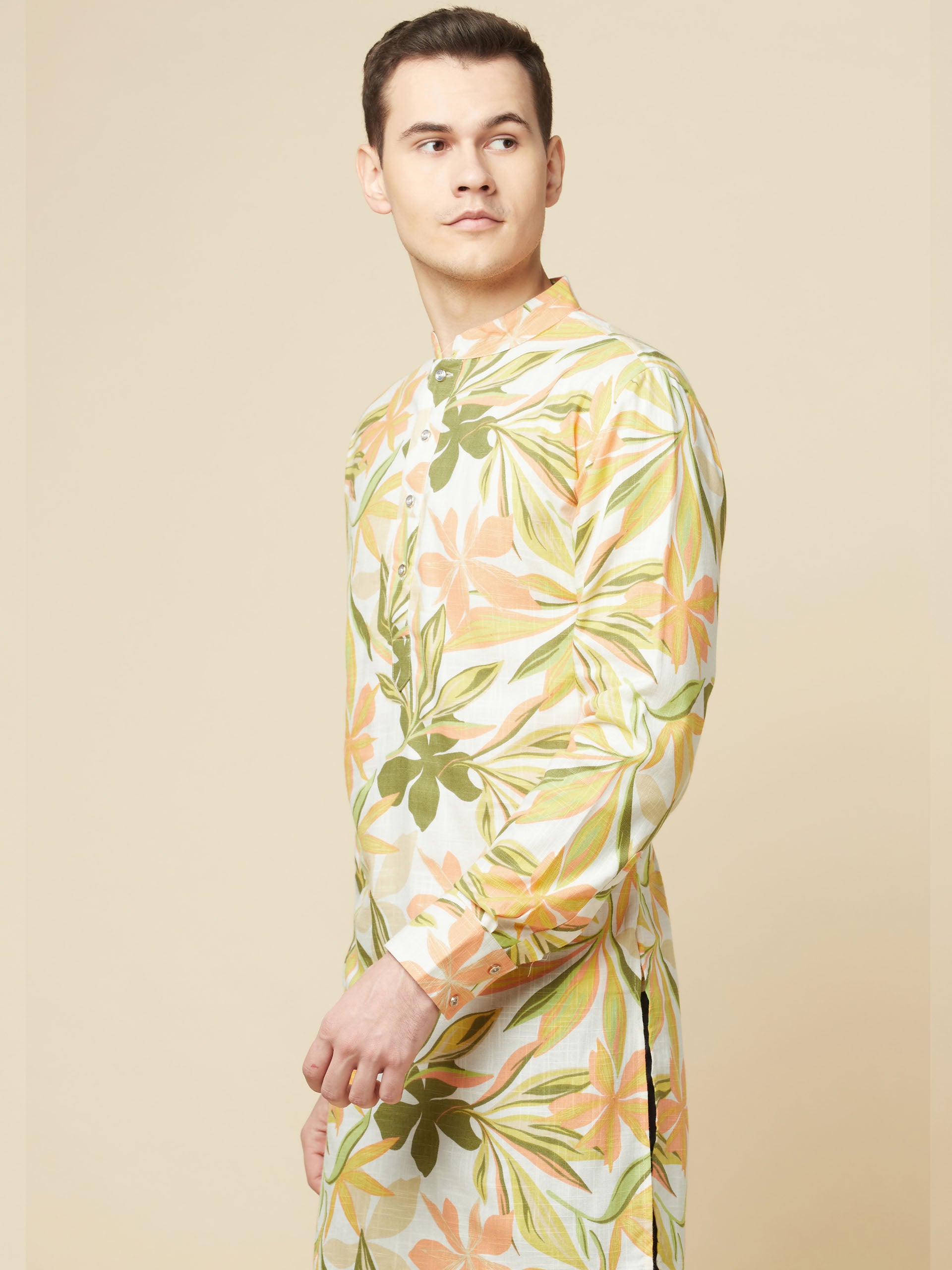 Lime Hawaiian Kurta image 2