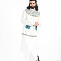 Rajasthani Peacock Work Nehru With a Drape Kurta Set image 0