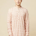 Blush Pink Lucknowi Embroidered Kurta Set image 0